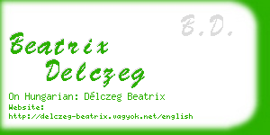 beatrix delczeg business card