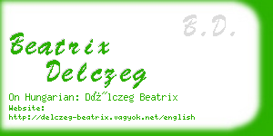 beatrix delczeg business card